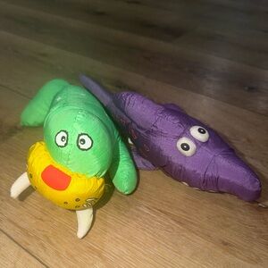 Vintage 1997 Aqua Leisure Pool Critters Stuffed Plush Water Toys Walrus Shark